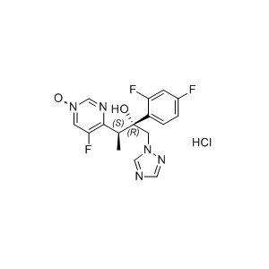 伏立康唑杂质08（盐酸盐）,4-((2S,3R)-3-(2,4-difluorophenyl)-3-hydroxy-4-(1H-1,2,4-triazol-1-yl)butan-2-yl)-5-fluoropyrimidine 1-oxide hydrochloride