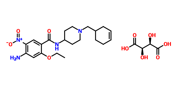 4-氨基-N-[1-(3-环己烯-1-基甲基)-4-哌啶基]-2-乙氧基-5-硝基苯甲酰胺酒石酸盐,CINITAPRIDE