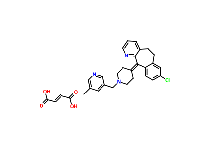 富马酸卢帕他定,8-Chloro-6,11-dihydro-11-[1-[(5-methyl-3-pyridyl)methyl]-4-piperidylidene]-5H-benzo[5,6]cyclohepta[1,2-b]pyridine fumarate