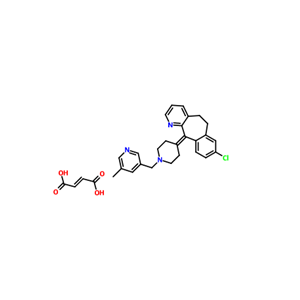 富马酸卢帕他定,8-Chloro-6,11-dihydro-11-[1-[(5-methyl-3-pyridyl)methyl]-4-piperidylidene]-5H-benzo[5,6]cyclohepta[1,2-b]pyridine fumarate