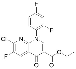甲酸乙酯1-(2,4-二氟苯基)-7-氯-6-氟-4-氧代羟基吡啶[2,3-B]吡啶-3-羧酸,1-(2,4-difluorophenyl)-7-chloro-6-fluoro-4                -oxopyridino[2,3-b]pyridine-3-carboxylate