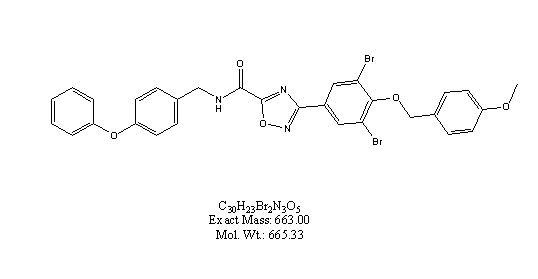 3-[3,5-dibromo-4-[(4-methoxyphenyl)methoxy]phenyl]-N-[(4-phenoxyphenyl)methyl]-1,2,4-oxadiazole-5-carboxamide