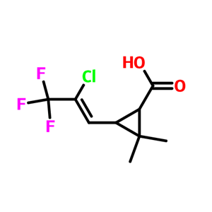 三氟氯菊酸,Z-(1R,S)-cis-2,2-dimethyl-3-(2,2-chloro-3,3,3-trifluoro-1-propenyl)cyclopropanecarboxylic acid