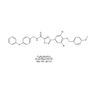 3-[3,5-dibromo-4-[(4-methoxyphenyl)methoxy]phenyl]-N-[(4-phenoxyphenyl)methyl]-1,2,4-oxadiazole-5-carboxamide