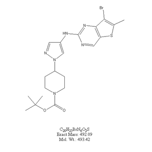 tert-butyl 4-[4-[(7-bromo-6-methyl-thieno[3,2-d]pyrimidin-2-yl)amino]pyrazol-1-yl]piperidine-1-carboxylate
