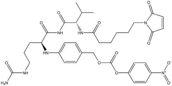 马来酰亚胺基己酰-L-缬氨酸-L-瓜氨酸对氨基苄醇 对硝基苯基碳酸脂,N-[6-(2,5-dihydro-2,5-dioxo-1H-pyrrol-1-yl)-1-oxohexyl]-L-valyl-N5-(aMinocarbonyl)-N-[4-[[[(4-nitrophenoxy)carbonyl]oxy]Methyl]phenyl]-