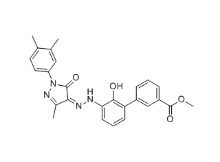 艾曲泊帕乙醇胺杂质04,methyl (Z)-3'-(2-(1-(3,4-dimethylphenyl)-3-methyl-5-oxo-1,5-dihydro- 4H-pyrazol-4-ylidene)hydrazineyl)-2'-hydroxy-[1,1'-biphenyl]-3- carboxylate