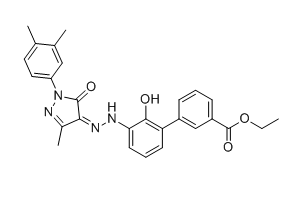 艾曲泊帕乙醇胺杂质05,ethyl (Z)-3'-(2-(1-(3,4-dimethylphenyl)-3-methyl-5-oxo-1,5-dihydro- 4H-pyrazol-4-ylidene)hydrazineyl)-2'-hydroxy-[1,1'-biphenyl]-3- carboxylate