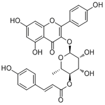 Kaempferol 3-O-(4''-O-trans-p-coumaroyl)rhamnopyranoside,Kaempferol 3-O-(4''-O-trans-p-coumaroyl)rhamnopyranoside