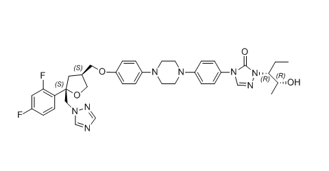 泊沙康唑杂质01,4-(4-(4-(4-(((3S,5S)-5-((1H-1,2,4-triazol-1-yl)methyl)-5-(2,4-difluoro phenyl)tetrahydrofuran-3-yl)methoxy)phenyl)piperazin-1-yl)phenyl)-1-((2R,3R)-2-hydroxypentan-3-yl)-1H-1,2,4-triazol-5(4H)-one