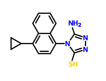 5-氨基-4-(4-环丙基-1-萘)-2,4-二氢-3H-1,2,4-噻唑-3-硫醇,3-Amino-4-(4-cyclopropylnaphthalen-1-yl)-4H-1,2,4-triazole-5-thiol