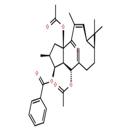 千金子二萜醇二乙酰苯甲酰酯,4H-Cyclopenta[a]cyclopropa[f]cycloundecen-4-one,4a,8-bis(acetyloxy)-7-(benzoyloxy)-1,1a,4a,5,6,7,7a,8,9,10,11,11a-dodecahydro-1,1,3,6-tetramethyl-9-methylene-,(1aR,2E,4aR,6S,7S,7aR,8R,11aS)-rel-(+)-