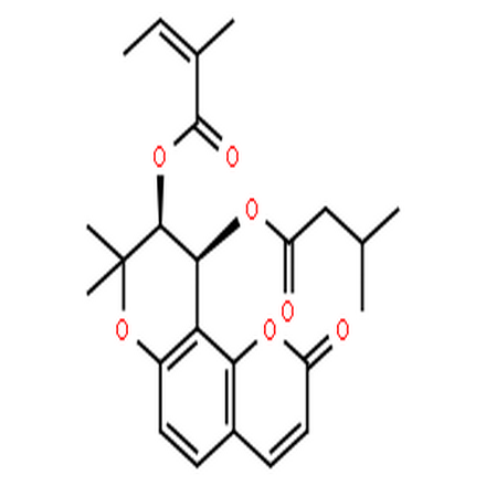 白花前胡丙素,2-Butenoic acid,2-methyl-,(9R,10R)-9,10-dihydro-8,8-dimethyl-10-(3-methyl-1-oxobutoxy)-2-oxo-2H,8H-benzo[1,2-b:3,4-b']dipyran-9-ylester, (2Z)-