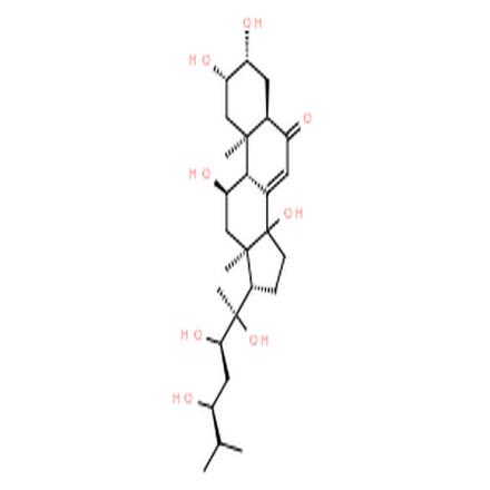 漏芦甾酮,Cholest-7-en-6-one,2,3,11,14,20,22,24-heptahydroxy-, (2b,3b,5b,11a,22R,24S)-
