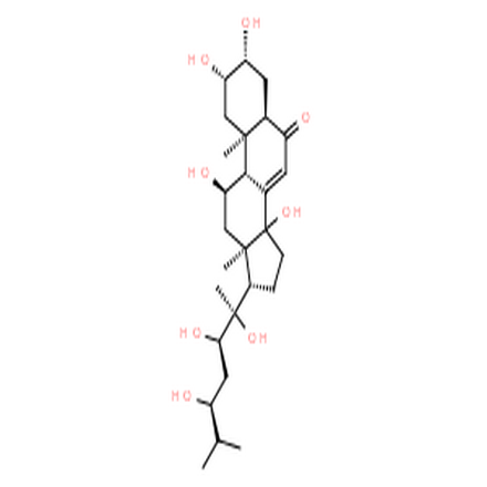 漏蘆甾酮,Cholest-7-en-6-one,2,3,11,14,20,22,24-heptahydroxy-, (2b,3b,5b,11a,22R,24S)-