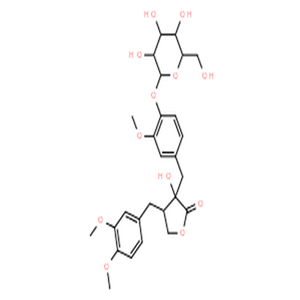 络石苷,2(3H)-Furanone,4-[(3,4-dimethoxyphenyl)methyl]-3-[[4-(b-D-glucopyranosyloxy)-3-methoxyphenyl]methyl]dihydro-3-hydroxy-,(3S,4S)-