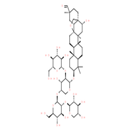 百两金素A,Oleanan-29-al,13,28-epoxy-3-[(O-b-D-glucopyranosyl-(1?2)-O-[O-b-D-xylopyranosyl-(1?2)-b-D-glucopyranosyl-(1?4)]-a-L-arabinopyranosyl)oxy]-16-hydroxy-, (3b,16a,20b)-