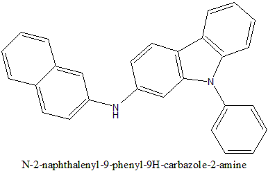 N-（2-萘基）-9-苯基-9H-咔唑-2-胺,N-2-naphthalenyl-9-phenyl-9H-carbazole-2-amine