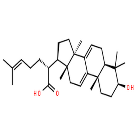 松苓新酸,3β-Hydroxy-5α-lanosta-7,9(11),24-trien-21-oic acid