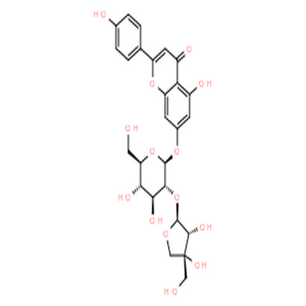 芹菜苷,4H-1-Benzopyran-4-one,7-[(2-O-D-apio-b-D-furanosyl-b-D-glucopyranosyl)oxy]-5-hydroxy-2-(4-hydroxyphenyl)-