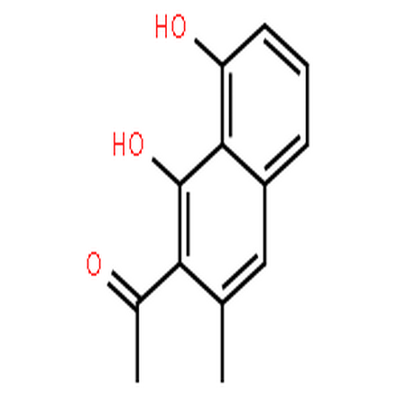 羊蹄素,Ethanone,1-(1,8-dihydroxy-3-methyl-2-naphthalenyl)-