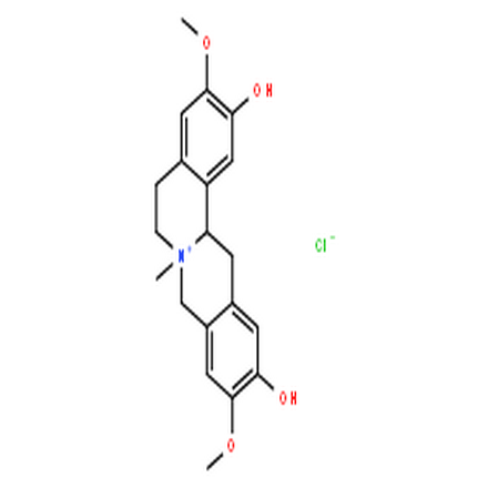 盐酸黄柏碱,6H-Dibenzo[a,g]quinolizinium,5,8,13,13a-tetrahydro-2,11-dihydroxy-3,10-dimethoxy-7-methyl-, chloride (1:1),(7S,13aS)-