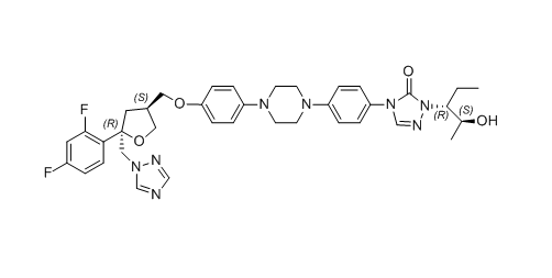 泊沙康唑杂质15,4-(4-(4-(4-(((3S,5R)-5-((1H-1,2,4-triazol-1-yl)methyl)-5-(2,4-difluorophenyl)tetrahydrofuran-3-yl)methoxy)phenyl)piperazin-1-yl)phenyl)-1-((2S,3R)-2-hydroxypentan-3-yl)-1H-1,2,4-triazol-5(4H)-one