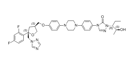 泊沙康唑杂质09,4-(4-(4-(4-(((3S,5S)-5-((1H-1,2,4-triazol-1-yl)methyl)-5-(2,4-difluoro phenyl)tetrahydrofuran-3-yl)methoxy)phenyl)piperazin-1-yl)phenyl)-1-((2S,3R)-2-hydroxypentan-3-yl)-1H-1,2,4-triazol-5(4H)-one
