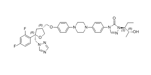 泊沙康唑杂质08,4-(4-(4-(4-(((3R,5R)-5-((1H-1,2,4-triazol-1-yl)methyl)-5-(2,4-difluorophenyl)tetrahydrofuran-3-yl)methoxy)phenyl)piperazin-1-yl)phenyl)-1-((2R,3S)-2-hydroxypentan-3-yl)-1H-1,2,4-triazol-5(4H)-one