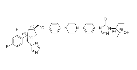 泊沙康唑雜質07,4-(4-(4-(4-(((3S,5S)-5-((1H-1,2,4-triazol-1-yl)methyl)-5-(2,4-difluoro phenyl)tetrahydrofuran-3-yl)methoxy)phenyl)piperazin-1-yl)phenyl)-1-((2R,3S)-2-hydroxypentan-3-yl)-1H-1,2,4-triazol-5(4H)-one