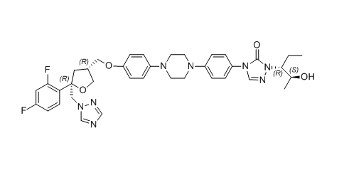 泊沙康唑杂质06,4-(4-(4-(4-(((3R,5R)-5-((1H-1,2,4-triazol-1-yl)methyl)-5-(2,4-difluorophenyl)tetrahydrofuran-3-yl)methoxy)phenyl)piperazin-1-yl)phenyl)-1-((2S,3R)-2-hydroxypentan-3-yl)-1H-1,2,4-triazol-5(4H)-one