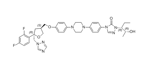 泊沙康唑杂质05,4-(4-(4-(4-(((3S,5R)-5-((1H-1,2,4-triazol-1-yl)methyl)-5-(2,4-difluoro phenyl)tetrahydrofuran-3-yl)methoxy)phenyl)piperazin-1-yl)phenyl)-1-((2R,3R)-2-hydroxypentan-3-yl)-1H-1,2,4-triazol-5(4H)-one