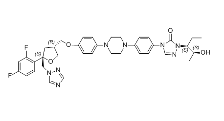 泊沙康唑杂质02,4-(4-(4-(4-(((3R,5S)-5-((1H-1,2,4-triazol-1-yl)methyl)-5-(2,4-difluoro phenyl)tetrahydrofuran-3-yl)methoxy)phenyl)piperazin-1-yl)phenyl)-1-((2S,3S)-2-hydroxypentan-3-yl)-1H-1,2,4-triazol-5(4H)-one