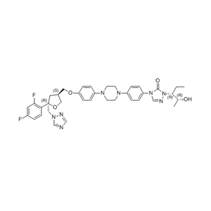 泊沙康唑杂质05,4-(4-(4-(4-(((3S,5R)-5-((1H-1,2,4-triazol-1-yl)methyl)-5-(2,4-difluoro phenyl)tetrahydrofuran-3-yl)methoxy)phenyl)piperazin-1-yl)phenyl)-1-((2R,3R)-2-hydroxypentan-3-yl)-1H-1,2,4-triazol-5(4H)-one