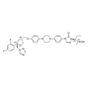 泊沙康唑杂质02,4-(4-(4-(4-(((3R,5S)-5-((1H-1,2,4-triazol-1-yl)methyl)-5-(2,4-difluoro phenyl)tetrahydrofuran-3-yl)methoxy)phenyl)piperazin-1-yl)phenyl)-1-((2S,3S)-2-hydroxypentan-3-yl)-1H-1,2,4-triazol-5(4H)-one