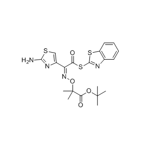 氨曲南杂质11,tert-butyl (Z)-2-(((1-(2-aminothiazol-4-yl)-2-(benzo[d]thiazol-2-ylthio)-2-oxoethylidene)amino)oxy)-2-methylpropanoate
