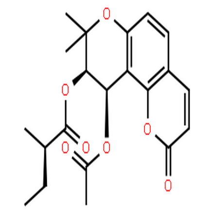 维司那定,Butanoic acid,2-methyl-,(9R,10R)-10-(acetyloxy)-9,10-dihydro-8,8-dimethyl-2-oxo-2H,8H-benzo[1,2-b:3,4-b']dipyran-9-ylester, (2R)-