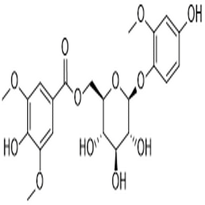 4-Hydroxy-2-methoxyphenol 1-O-(6-O-syringoyl)glucoside,4-Hydroxy-2-methoxyphenol 1-O-(6-O-syringoyl)glucoside