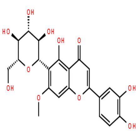 日当药黄素,4H-1-Benzopyran-4-one,2-(3,4-dihydroxyphenyl)-6-b-D-glucopyranosyl-5-hydroxy-7-methoxy-