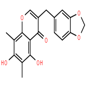 甲基麦冬高黄酮A,4H-1-Benzopyran-4-one, 3-(1,3-benzodioxol-5-ylmethyl)-5,7-dihydroxy-6,8-dimethyl-