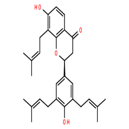 山豆根色满二氢黄酮Ⅰ,4H-1-Benzopyran-4-one,2,3-dihydro-7-hydroxy-2-[4-hydroxy-3,5-bis(3-methyl-2-buten-1-yl)phenyl]-8-(3-methyl-2-buten-1-yl)-,(2S)-