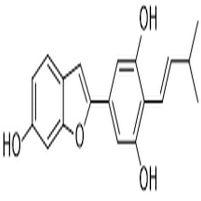 5-(6-Hydroxybenzofuran-2-yl)-2-(3-methylbut-1-enyl)benzene-1,3-diol,5-(6-Hydroxybenzofuran-2-yl)-2-(3-methylbut-1-enyl)benzene-1,3-diol