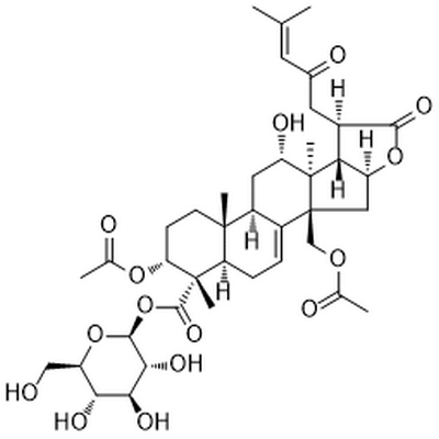 3α,30-Diacetoxy-12α-hydroxy-23-oxoeupha-7,24-dien-21,16β-olid-28-oic acid 28-O-β-D-glucopyranosyl es,3α,30-Diacetoxy-12α-hydroxy-23-oxoeupha-7,24-dien-21,16β-olid-28-oic acid 28-O-β-D-glucopyranosyl ester