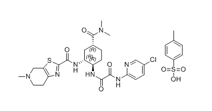 依度沙班雜質(zhì)RRR（4-甲基苯磺酸鹽）,N1-(5-chloropyridin-2-yl)-N2-((1R,2R,4R)-4-(dimethylcarbamoyl)-2-(5-methyl-4,5,6,7-tetrahydrothiazolo[5,4-c]pyridine-2-carboxamido)cyclohexyl)oxalamide 4-methylbenzenesulfonate