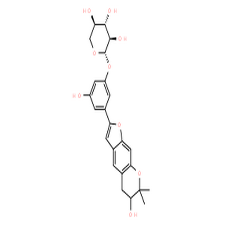 桑皮苷C,b-D-Xylopyranoside,3-(6,7-dihydro-6-hydroxy-7,7-dimethyl-5H-furo[3,2-g][1]benzopyran-2-yl)-5-hydroxyphenyl