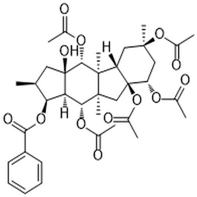 5,8,9,10,14-Pentaacetoxy-3-benzoyloxy-15-hydroxypepluane,5,8,9,10,14-Pentaacetoxy-3-benzoyloxy-15-hydroxypepluane