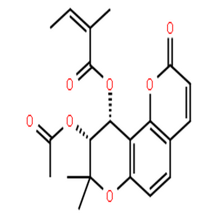 北美芹素,2-Butenoic acid,2-methyl-,(9R,10R)-9-(acetyloxy)-9,10-dihydro-8,8-dimethyl-2-oxo-2H,8H-benzo[1,2-b:3,4-b']dipyran-10-ylester, (2Z)-