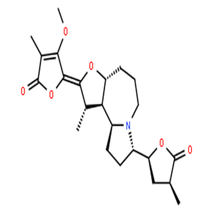 原百部碱,2(5H)-Furanone,5-[(1S,3aR,8S,10aS,10bR)-decahydro-1-methyl-8-[(2S,4S)-tetrahydro-4-methyl-5-oxo-2-furanyl]-2H-furo[3,2-c]pyrrolo[1,2-a]azepin-2-ylidene]-4-methoxy-3-methyl-,(5Z)-