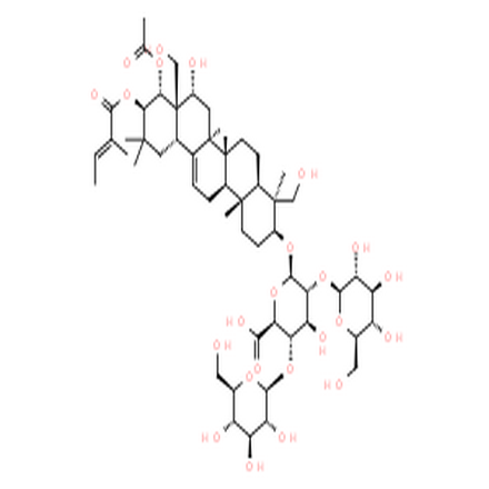 七叶皂苷A,b-D-Glucopyranosiduronic acid, (3b,4b,16a,21b,22a)-22-(acetyloxy)-16,23,28-trihydroxy-21-[[(2E)-2-methyl-1-oxo-2-buten-1-yl]oxy]olean-12-en-3-ylO-b-D-glucopyranosyl-(1?2)-O-[b-D-glucopyranosyl-(1?4)]-