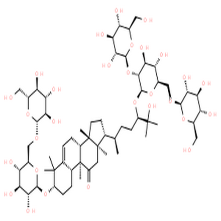 11-O-罗汉果苷V,(24R)-3β-[6-O-(β-D-Glucopyranosyl)-β-D-glucopyranosyloxy]-24-[2-O,6-O-bis(β-D-glucopyranosyl)-β-D-glucopyranosyloxy]25-hydroxycucurbita-5-ene-11-one